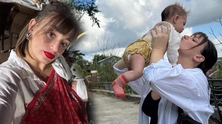 Çiçeği burnunda anne Gizem Karaca paylaştı Leyla Yaz 4 aylık