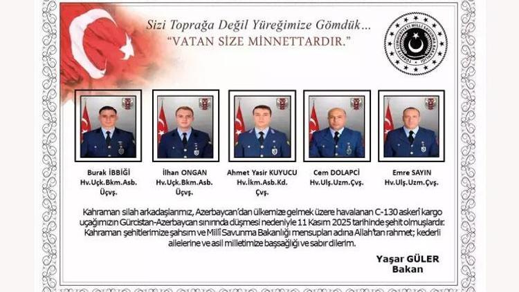 Gürcistanda düşen kargo uçağındaki 20 şehidimizin isimleri belli oldu