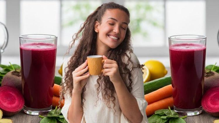 Bağışıklığı güçlendiren sebze suyu Buz gibi havalarda bardak bardak için
