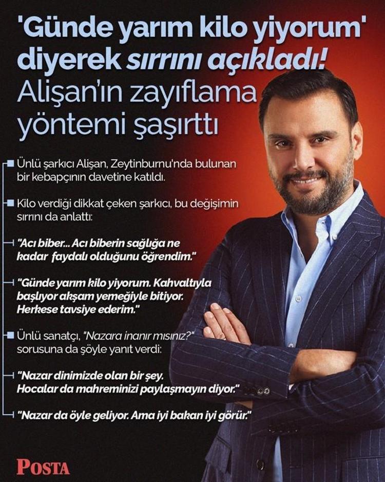 Günde yarım kilo yiyorum diyerek sırrını açıkladı Alişan’ın zayıflama yöntemi şaşırttı