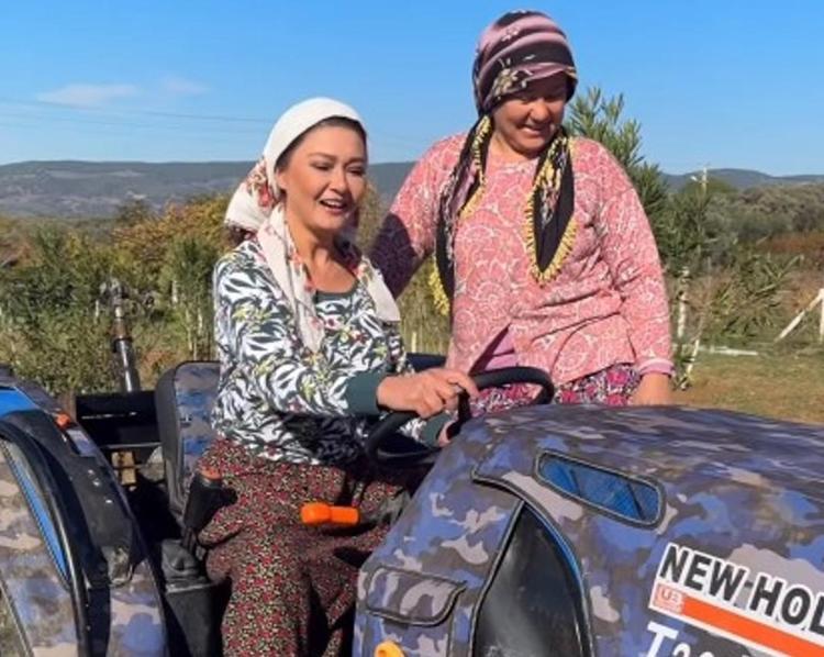 Nurgül Yeşilçay köy hayatına geçiş yaptı Kepçe kullandı, zeytin topladı