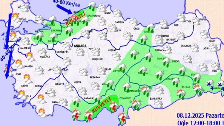 Meteoroloji son hava durumu raporunu yayınladı: Sağanak ve kuvvetli soğuk geliyor