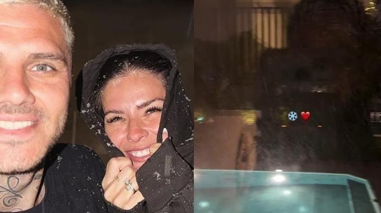 Icardi ve sevgilisi China Suarez karı yağınca çocuklar gibi eğlendi