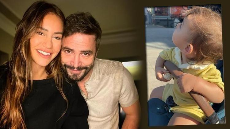 Ahmet Kural ve eşi Çağla Gizem Kuraldan mutlu aile tablosu İşte minik Demirden yeni kare