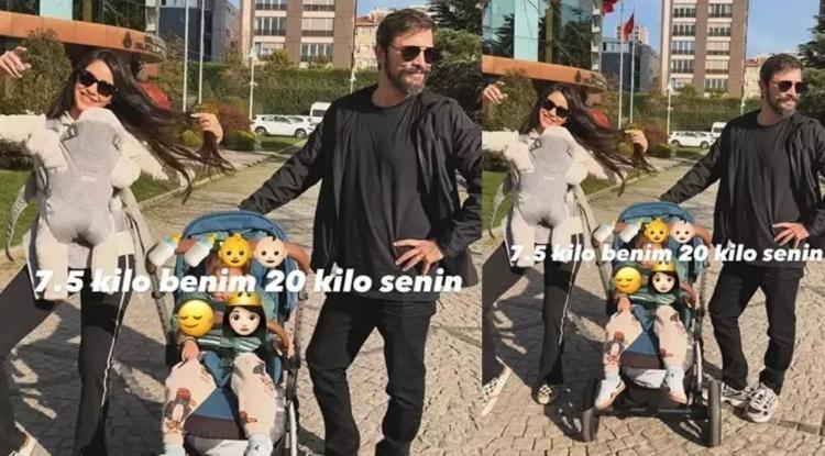 Ahmet Kural ve eşi Çağla Gizem Kuraldan mutlu aile tablosu İşte minik Demirden yeni kare