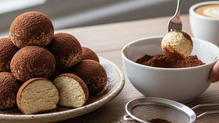 Tatlı krizlerine 5 dakikalık çözüm Sunumu şık, yapımı kolay tiramisu topları tarifi