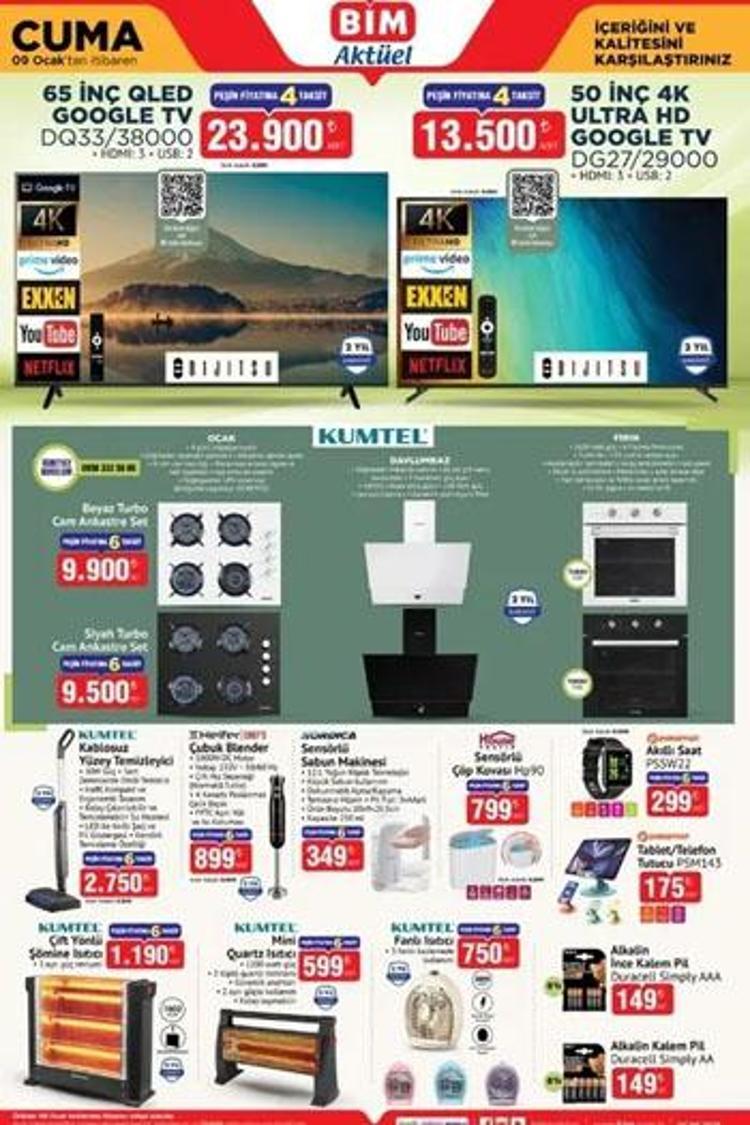 BİM aktüel ürünler kataloğu 9 - 13 Ocak 2026: Düdüklü tencere, temizlik seti...