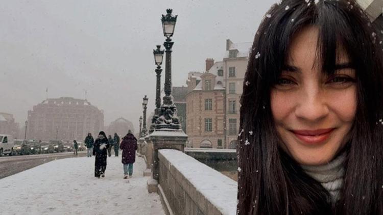 Tuba Büyüküstün’den Paris’te kar fotoğrafları
