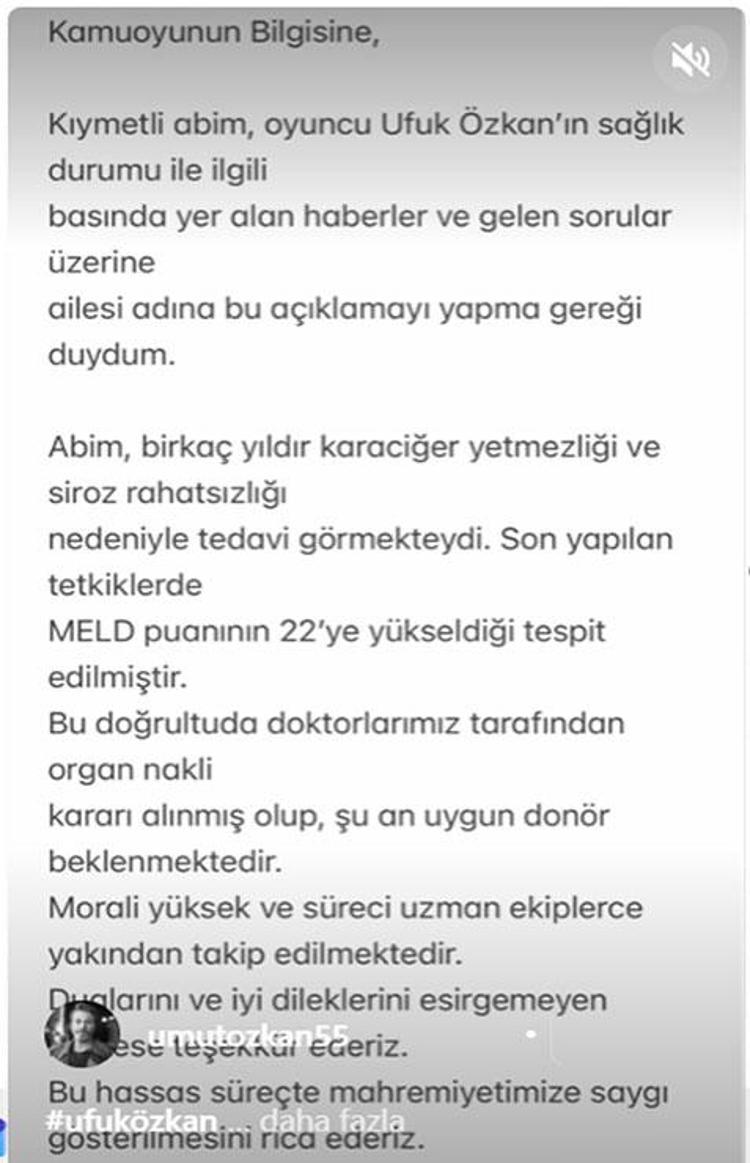 Ufuk Özkandan üzen haber Hastaneye kaldırıldı, kardeşi duyurdu: Organ nakli bekliyoruz
