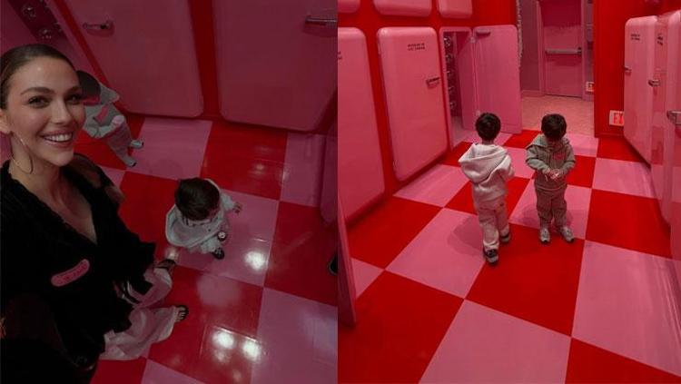 Ünlü çift Amerikada tatilde Yasemin Şefkatliden aile pozları