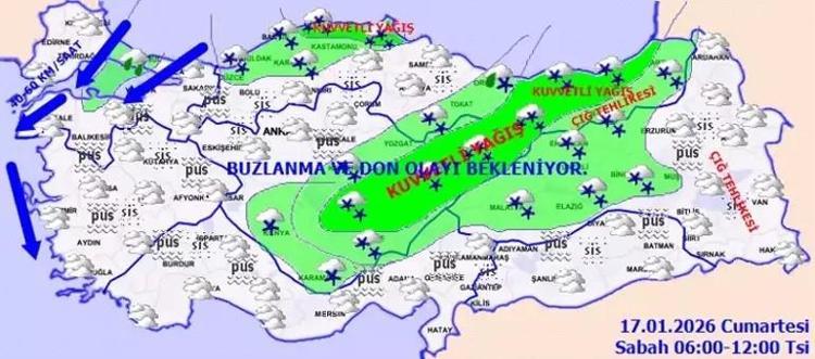 TÜRKİYE, KARADENİZ ÜZERİNDEN GELECEK SOĞUK HAVANIN ETKİSİ ALTINA GİRİYOR