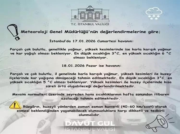 İSTANBUL VALİLİĞİNDEN HAFTA SONU UYARISI