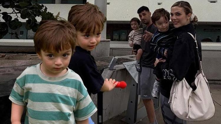 Yasemin Şefkatli’den aile pozu İkizler Emir ve Ayel büyüdü