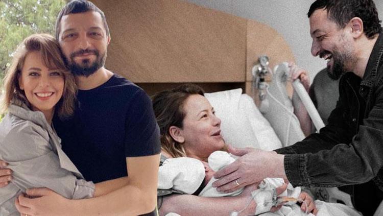Taze anne Vildan Atasever ve Mehmet Erdemden aile pozu