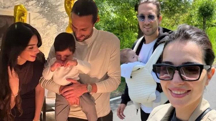 Melisa Aslı Pamuk eşi Yusuf Yazıcının ve oğlu Mylan bir yaşında