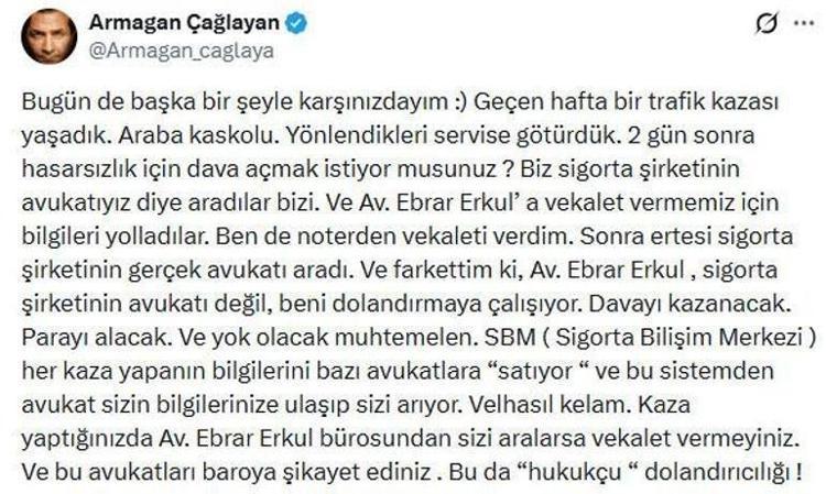 Armağan Çağlayan’dan dolandırıcılık uyarısı Sizi ararsa vekalet vermeyin