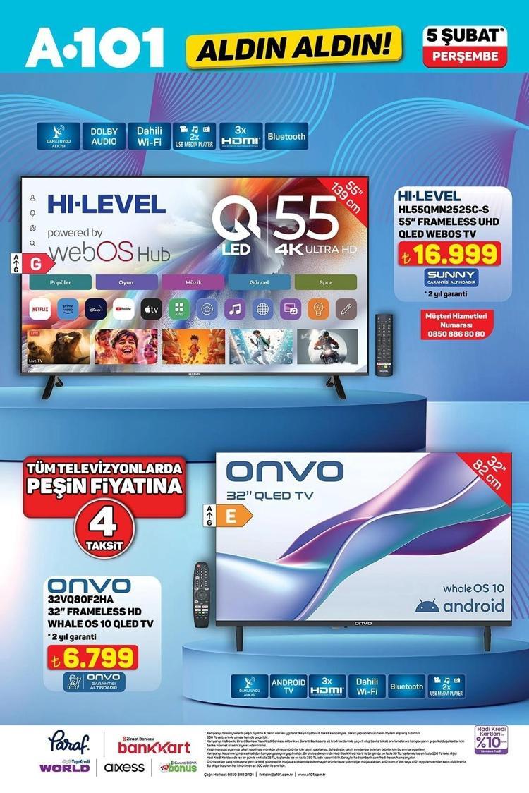 5 ŞUBAT 2026 PERŞEMBE A101 AKTÜEL ÜRÜNLER BEYAZ EŞYALAR VE ELEKTRİKLİ EV ALETLERİ