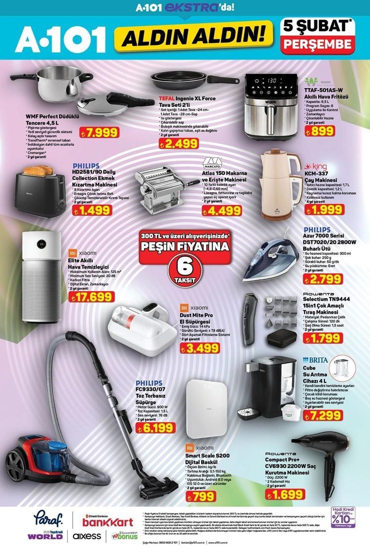 5 ŞUBAT 2026 PERŞEMBE A101 AKTÜEL ÜRÜNLER BEYAZ EŞYALAR VE ELEKTRİKLİ EV ALETLERİ