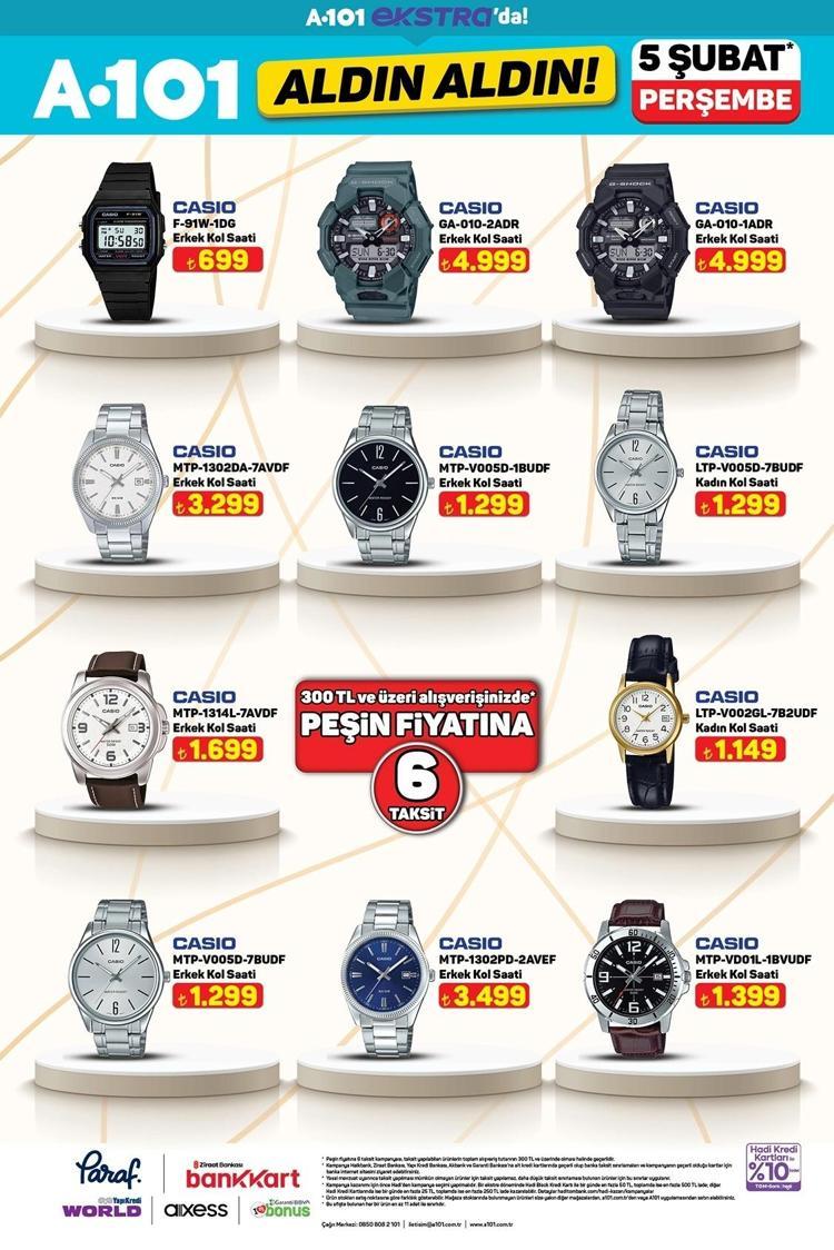 5 ŞUBAT 2026 PERŞEMBE A101 AKTÜEL ÜRÜNLER CASİO SAATLER