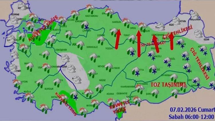 10 İL İÇİN SARI KODLU UYARI