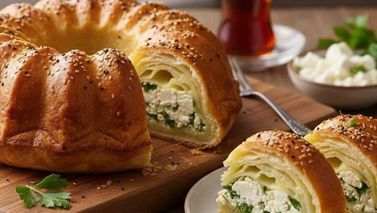 Kek kalıbında peynirli börek tarifi Dışı çıtır çıtır, içi yumuşacık oluyor