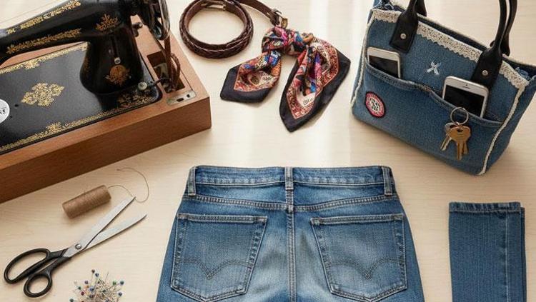 Eski kot pantolonunuzu çantaya dönüştürün Dikiş bilmeyenler bile yapabilir
