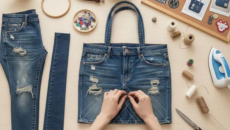 ESKİ KOT PANTOLONUNDAN ÇANTA NASIL YAPILIR