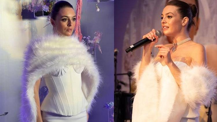 Melis Sezen beyazlar içinde Şıklığıyla göz kamaştırdı