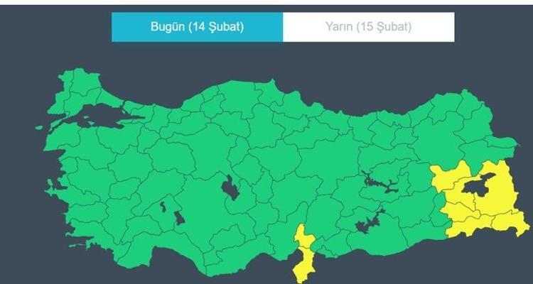 14 Şubat planı yapanlar dikkat 8 il için sarı alarm: Kar, fırtına, çığ…