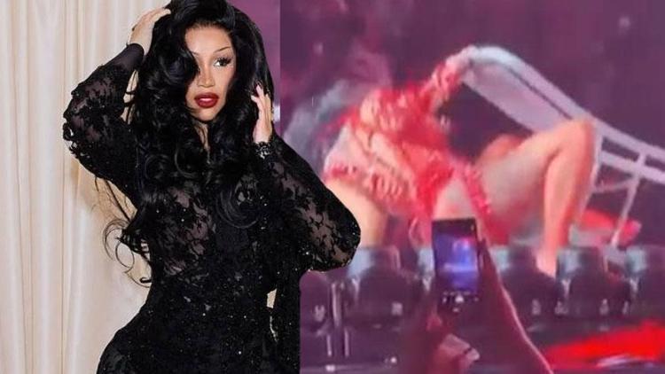 Cardi B sahnede düştü O anlar viral oldu