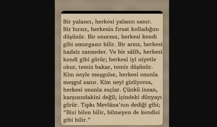 İNSAN KARŞISINDAKİNİ DEĞİL, İÇİNDEKİ DÜNYAYI GÖRÜR