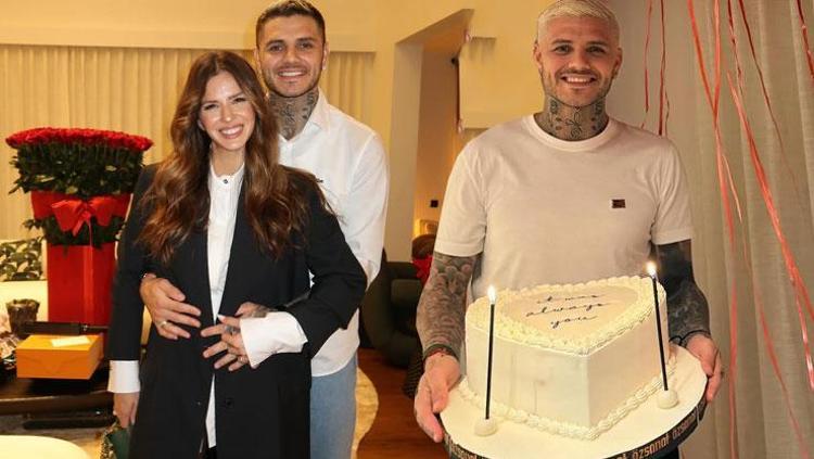 Mauro Icardi yeni yaşını kutladı Pastadaki yazı dikkat çekti