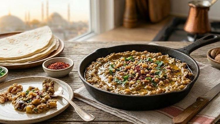 KÖZ PATLICANLI VE CEVİZLİ SAHUR EZMESİ