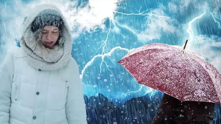 Meteoroloji il il saat vererek uyardı Batıda sağanak, doğuda kar: Fırtına ve çığ...