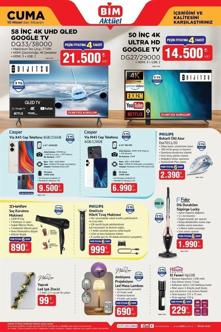 10 NİSAN CUMA: TEKNOLOJİ VE EV GEREÇLERİNDE DEV FIRSAT