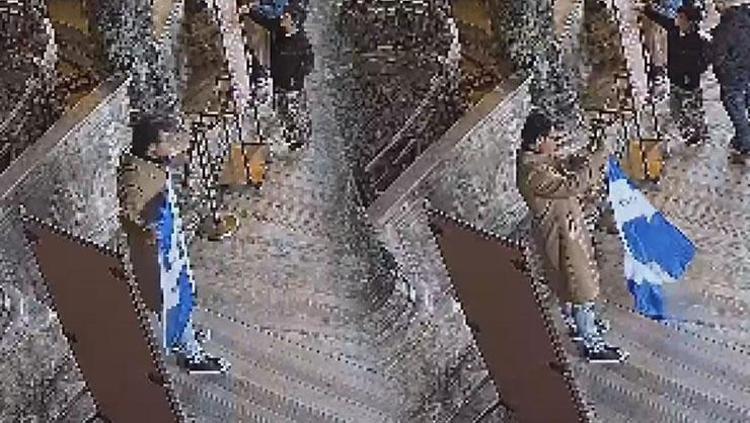 Ayasofyada provokasyon girişimi Bayrak açıp video çeken 2 kişi tutuklandı