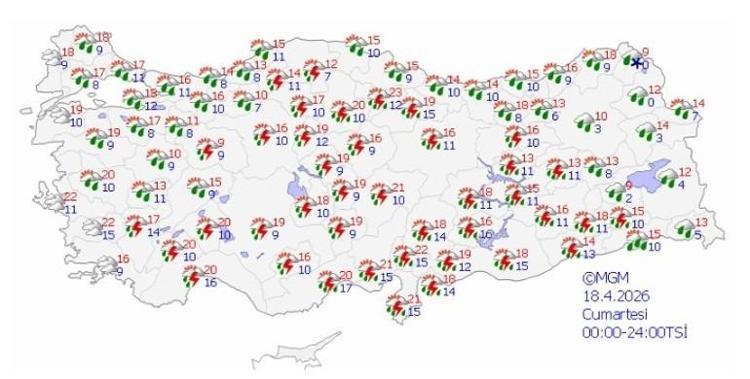 Meteorolojiden 75 il için sarı alarm Sağanak, rüzgar ve toz taşınımı yolda