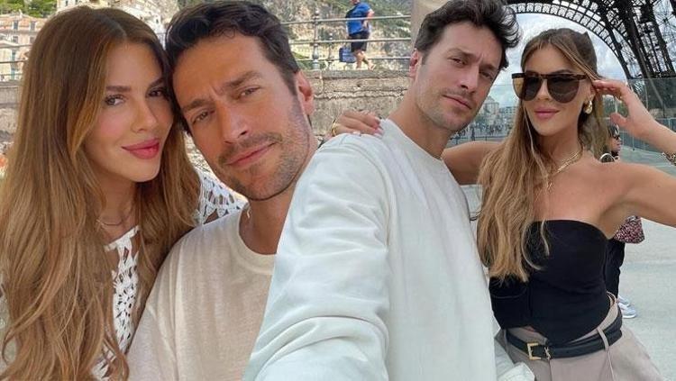 Bebek bekleyen Feyyaz Şerifoğlu ve Merve Dinçkoldan aile pozu