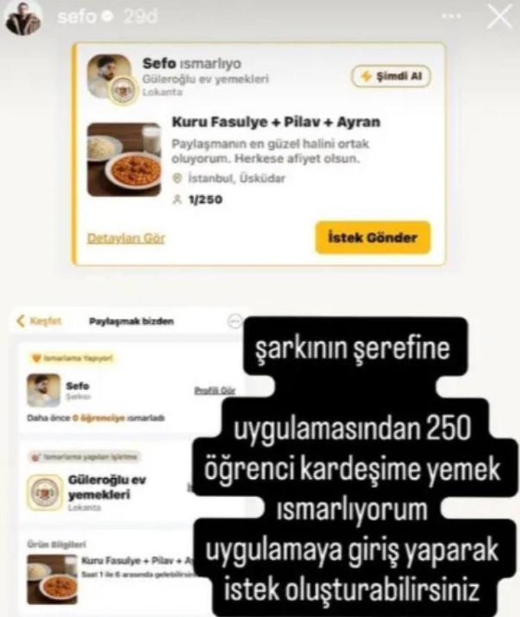 KURU FASULYE, PİLAV VE AYRAN ISMARLADI