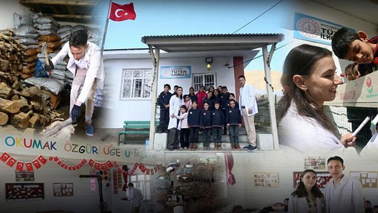 Dağ köyünde ellerinde boya fırçasıyla tarih yazdılar 19 öğrenci için okulu baştan yaratan öğretmenler