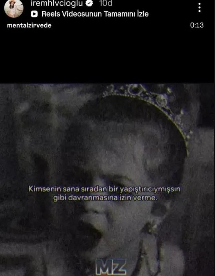 İrem Helvacıoğlundan eski eşe gönderme Kimsenin sana sıradanmışsın gibi davranmasına izin verme