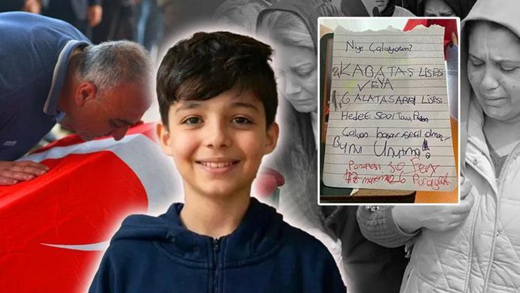 Okul saldırısında hayatını kaybeden Adnandan geriye kalan not: Doğum günü görüntüsü ortaya çıktı