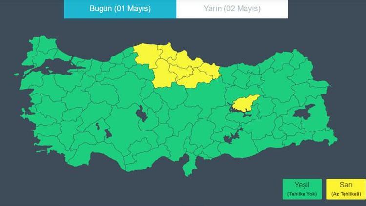 8 İLE SARI KODLU UYARI