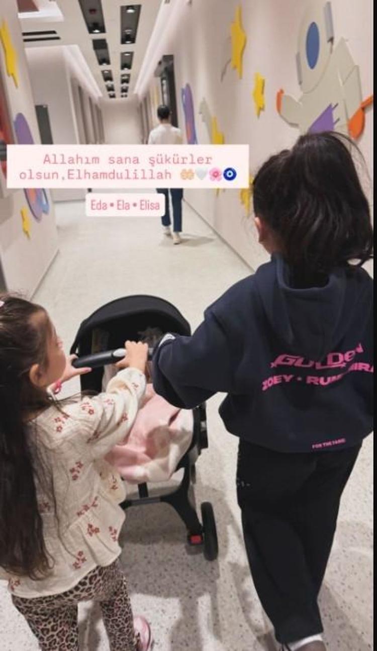 Üçüncü kez anne olan Amine Gülşe’den Elisa bebek bir aylık oldu paylaşımı