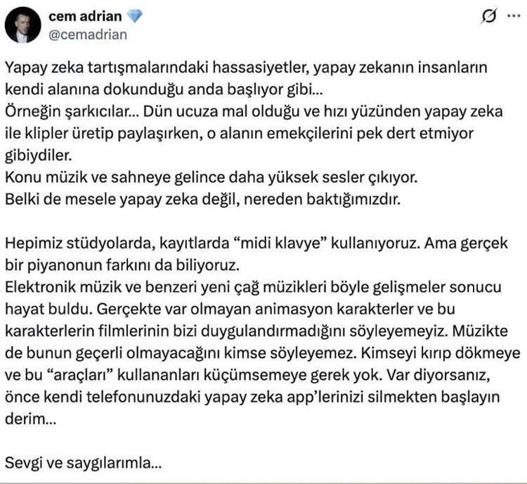 Saygı1 gecesinde yapay zekâ tartışması Mustafa Sandaldan Nikbinlere destek