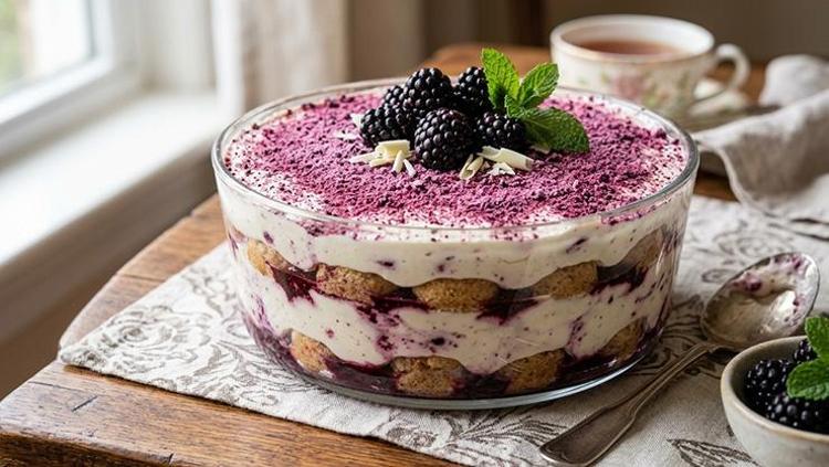 Hem tazecik hem leziz böğürtlenli tiramisu tarifi Yiyen bir daha istiyor, ağızda lezzet şöleni yaşatıyor