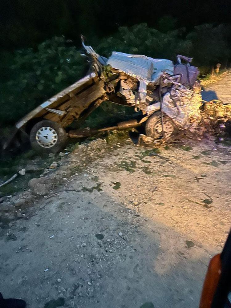 Giresun’da dehşet anları 400 metre boyunca taklalar atarak yamaçtan alt yola uçtu