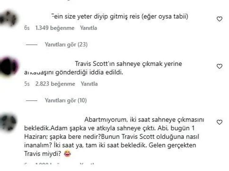 İŞTE TRAVİS SCOTTA GELEN BAZI TEPKİLER