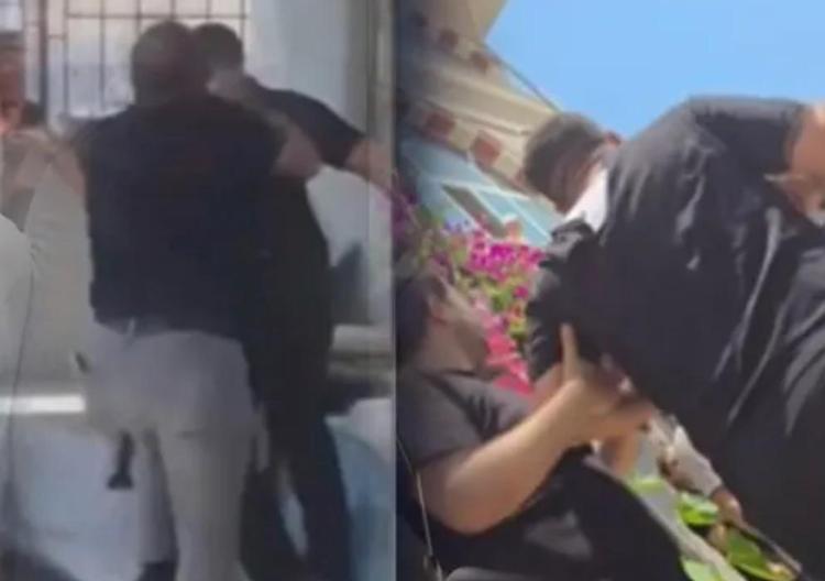 Can Polatın taziyesinde olay çıktı Engin Polat yaka paça uzaklaştırıldı
