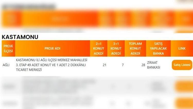 KARS TOKİ PROJE LİSTESİ